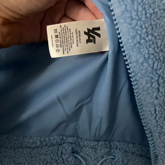YoungLA Blue Sherpa Fleece Jacket Size M Men’s Cozy Oversized Zip Up